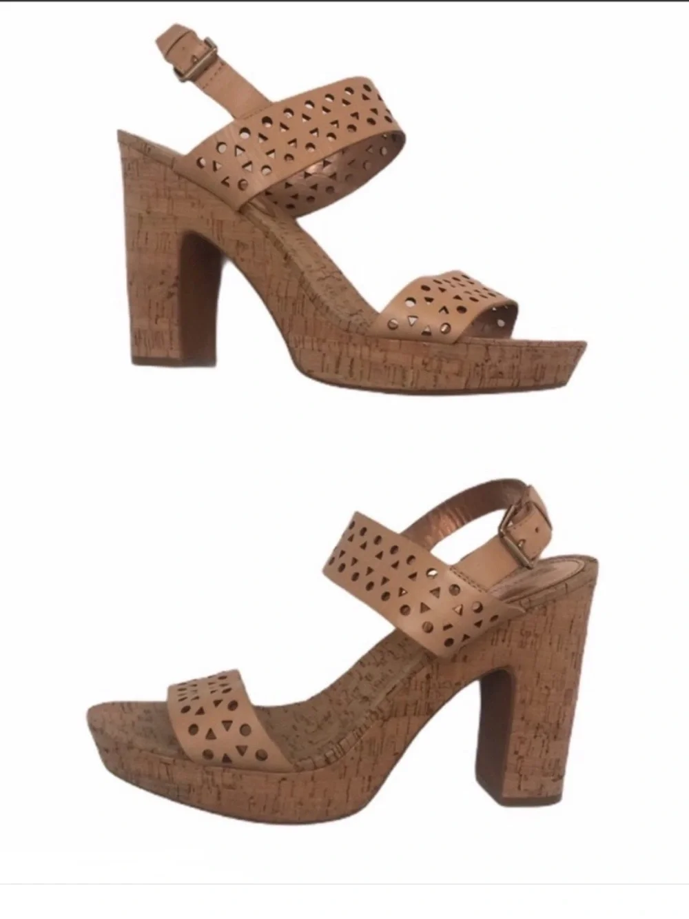Rebecca Taylor Tan Cork Platform Block Heels